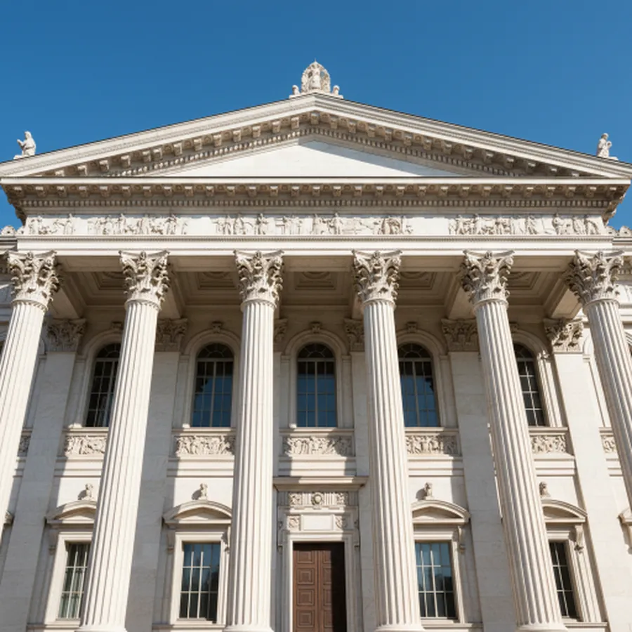 A neoclassical building with tall columns